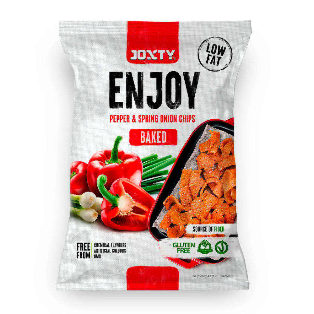 Pečené bramborové choipsy s paprikou a jarní cibulkou 40 g Joxty Enjoy Chips 